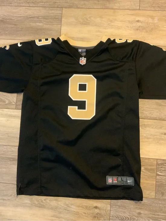 Nike Kids Black and Gold #9 Football Jersey