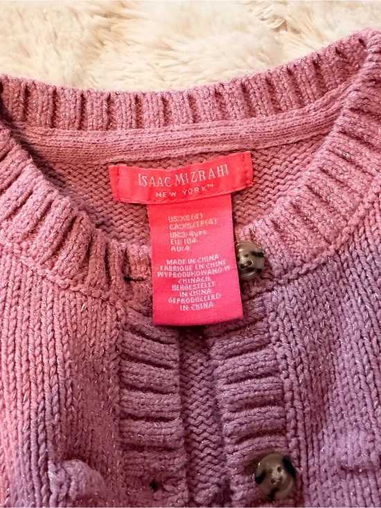 Isaac Mizrahi Pink Lavender Knit Cardigan