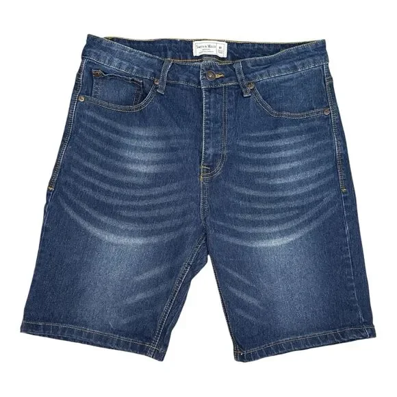 Smith Mills Men’s Jean Shorts Stretch Sz 32 Mid Rise Distressed