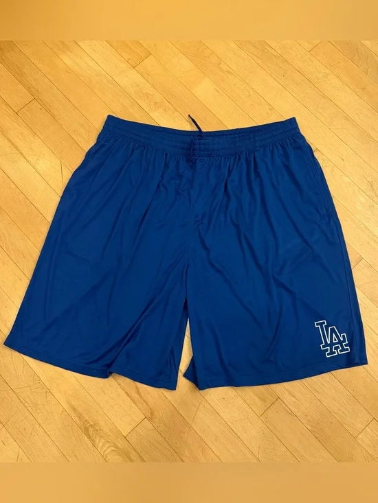 NEW Los Angeles LA Dodgers Royal Blue Polyester Shorts Mens XL Medium Baseball