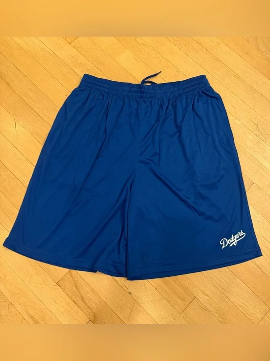 NEW Los Angeles LA Dodgers Royal Blue Polyester Shorts Mens XL Medium Baseball