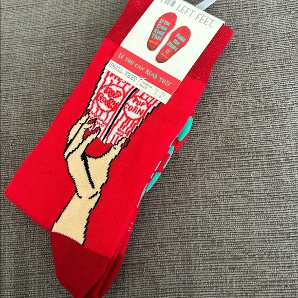 TWO LEFT FEET If you can read this Crew Socks Small feet size NWT