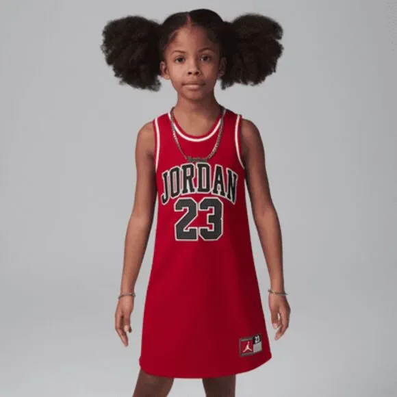 Jordan Nike 23 Jersey Tank Dress Girls 6 L Gym Red Sleeveless Basketball NWT