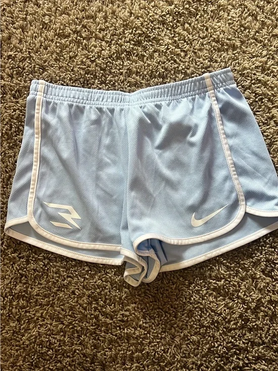 Nike Women’s Pale Blue Athletic Shorts with White Trim