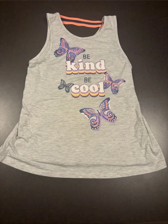 wonder nation Gray Tank with Colorful Butterfly 'Be Kind Be Cool' Graphic