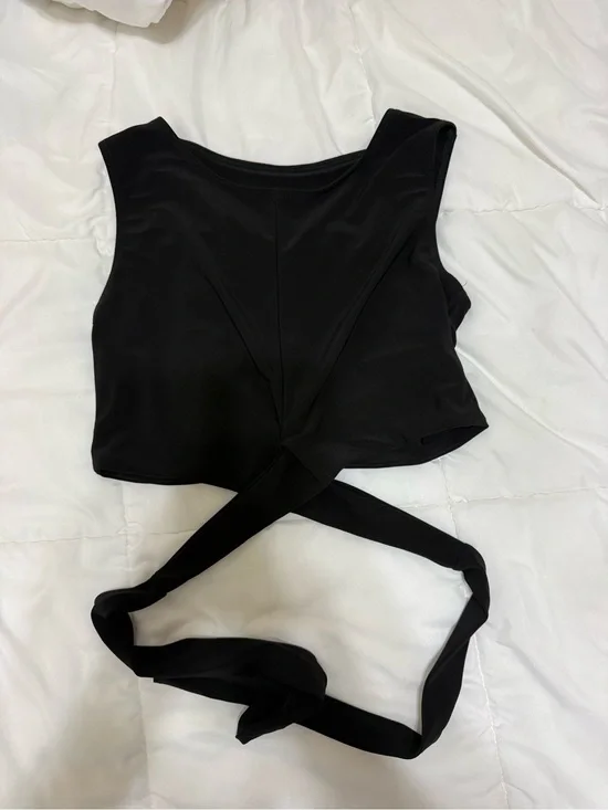Kids Black Wrap Top