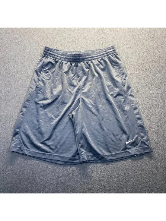 Nike Shorts Mens Medium Silver Training Workout Elastic Waist Work Size XL