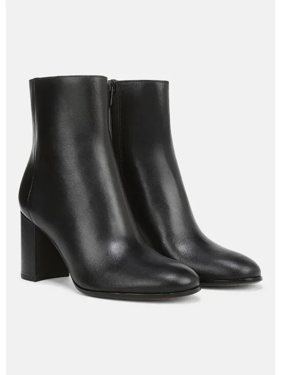 New Vince Elora Leather Ankle Boot Black Sz 8.5