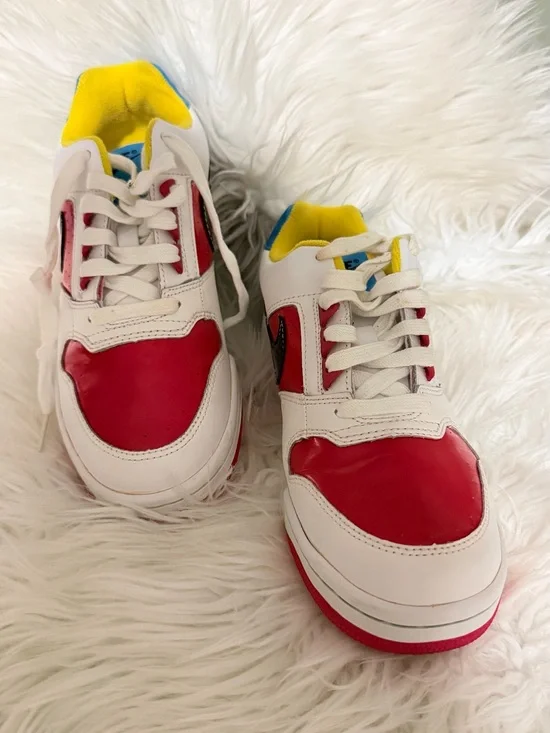 Nike Delta Force Low Kids White Red Blue Yellow Sneakers size