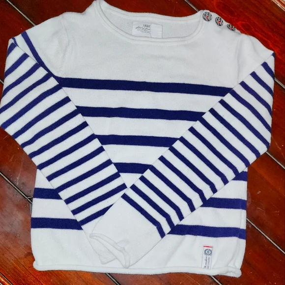 H&M Kids Navy and White Striped Sweater