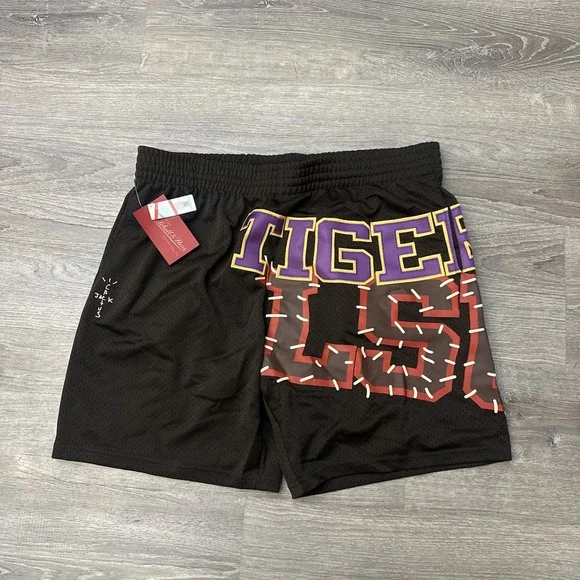 LSU Tigers  x Cactus Jack x Mitchel & Ness BROWN Basketball Shorts 2XL