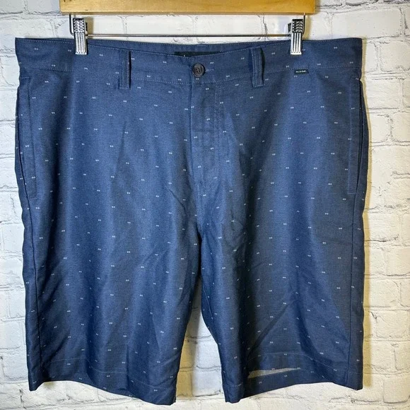 TravisMathew Mens Golf Shorts Navy Blue Geometric Print Stretch Size 38‎
