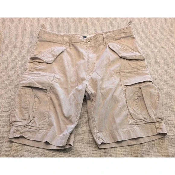 Vintage Polo Ralph Lauren Pin Striped Supply Cargo Shorts Men's 36 Baggy Y2K