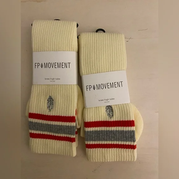 2 Pair Free People Movement Lucky Honey Knee High Socks New