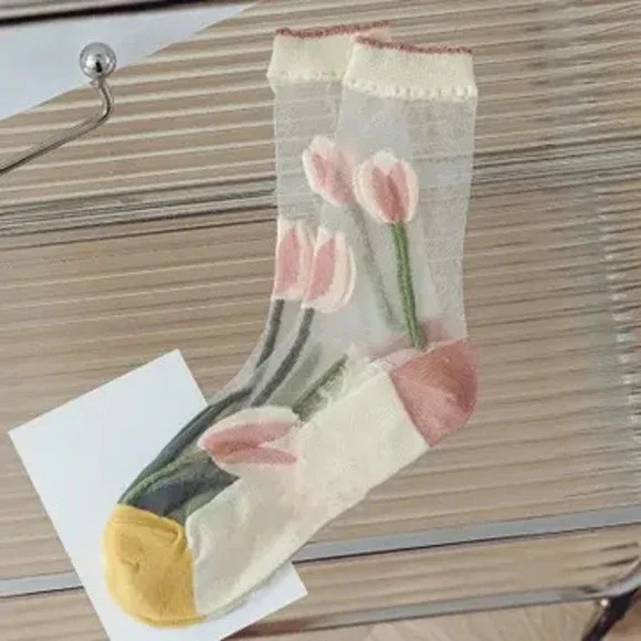 X13  Thin Breathable Tulip Mesh Socks One Size