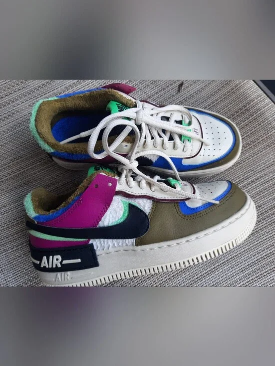 Nike Air Force 1 Multicolor Athletic Sneakers - White/Blue/Pink