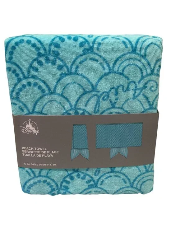 Disney Parks Mermaid Beach Towel with Tail Aqua 30