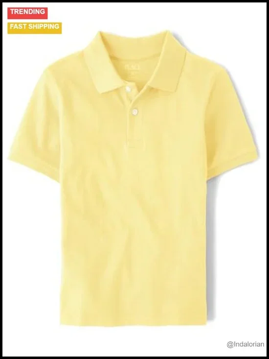 Boys Uniform Short Sleeve Pique Polo Shirt Cotton