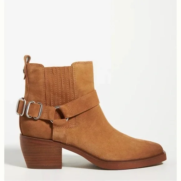 Sam Edelman Women's Bellamie Suede Booties in camel 9.5 new