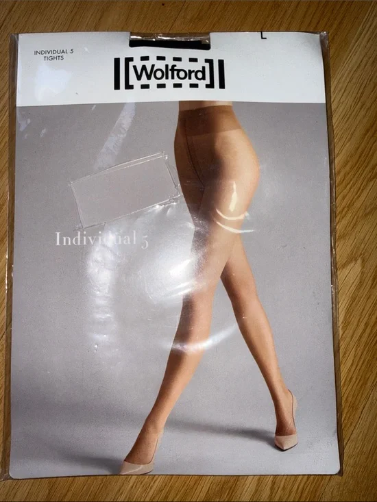 NWT Wolford Individual 5 Sheer Tights Black Size Large Brand New