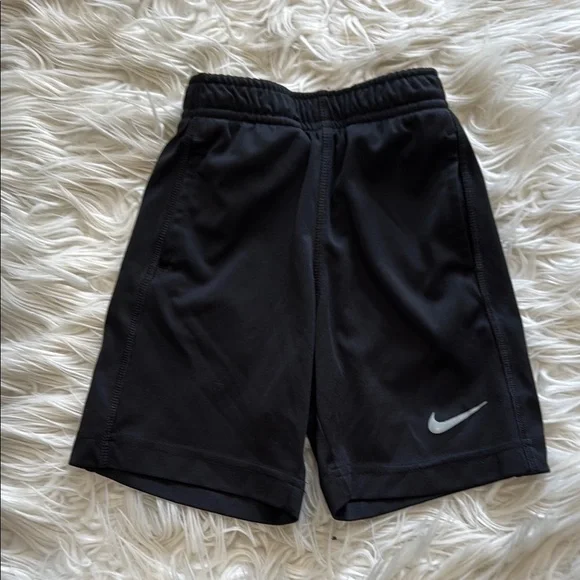 Boys' Nike Black Shorts with Silver Logo