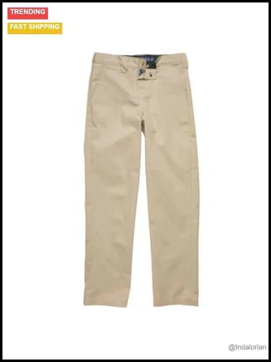 Boys Slim Taper Flex Twill Pants - School Uniform Trousers