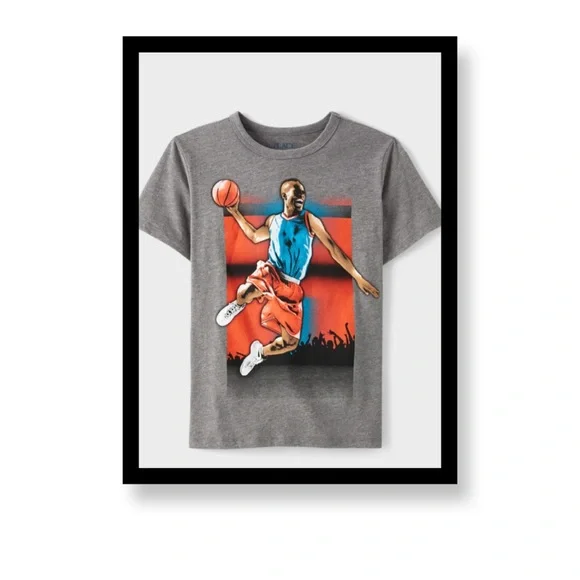 ‼️‼️Clearance -NWT- Kids Graphic Basketball T-Shirt - Gray
