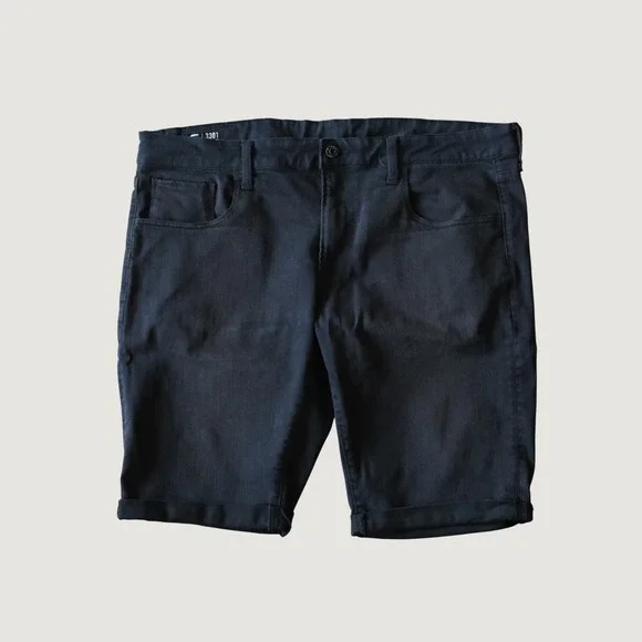 G-Star Raw 3301 Shorts Mens Black Slim Streetwear 38 Denim Casual Designer