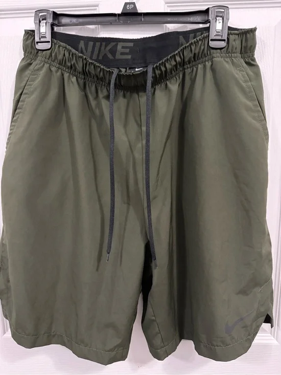 Nike Olive Athletic Training Shorts with Drawstring