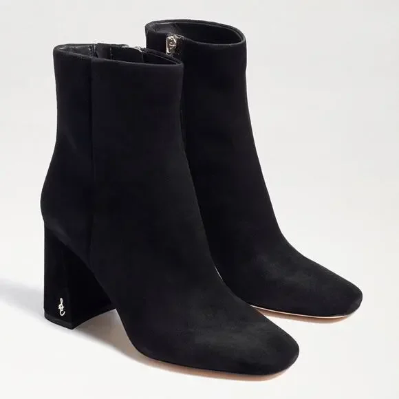 Sam Edelman Black Suede Codie Square Toe Bootie