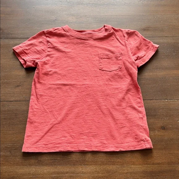 Size 7 Janie and Jack cotton pocketed salmon pink tee