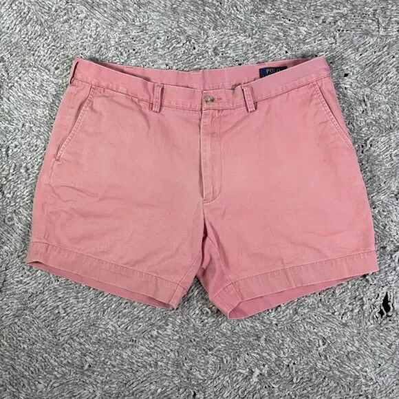 Polo Ralph Lauren Chino Shorts Men 38 Classic Fit 6 Inch Inseam Pink Preppy Golf
