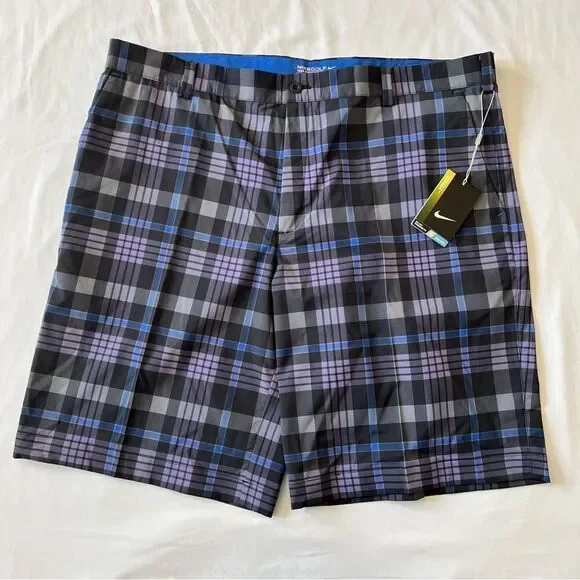 Nike NWT golf tour performance dri fit plaid shorts men size 40 standard fit