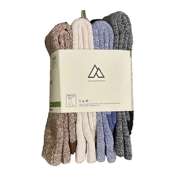 Alpine Design Womens 4pk Performance Hiking Socks Crew Cut Bronzed Topaz MD
