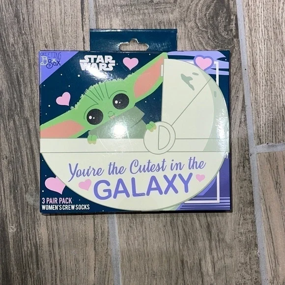 Star Wars 3 pack Baby Yoda Valentines‎ Day Socks NEW