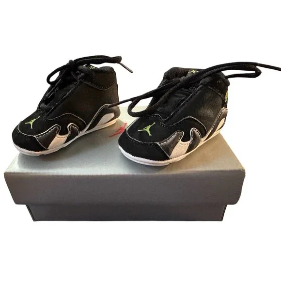 First Baby Jordan XIV Size 1c BLACK Indiglo 132550-002 🔥🔥