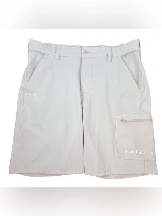 Huk Performance Fabric Fishing Shorts Men's XL Pockets Quick Dry Stretch Outdoor