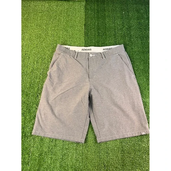 Adidas Mens Grey Heather Golf Shorts Size 34 Performance Stretch Activewear