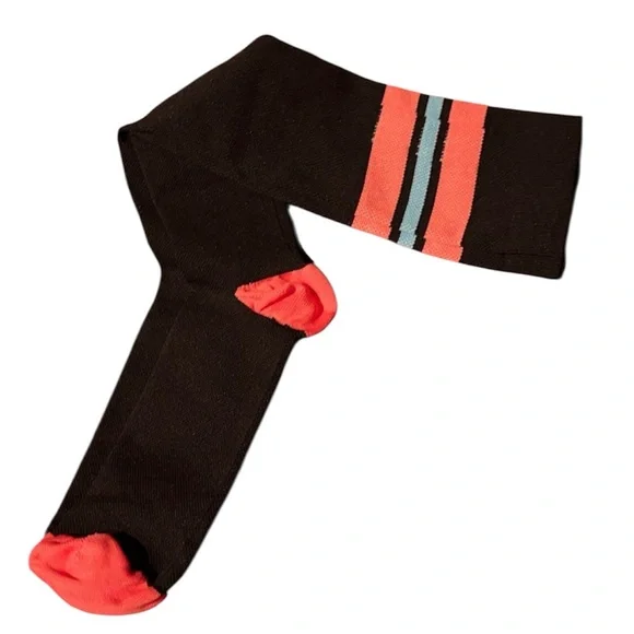 Black and Pink Blue Striped Knee High Socks