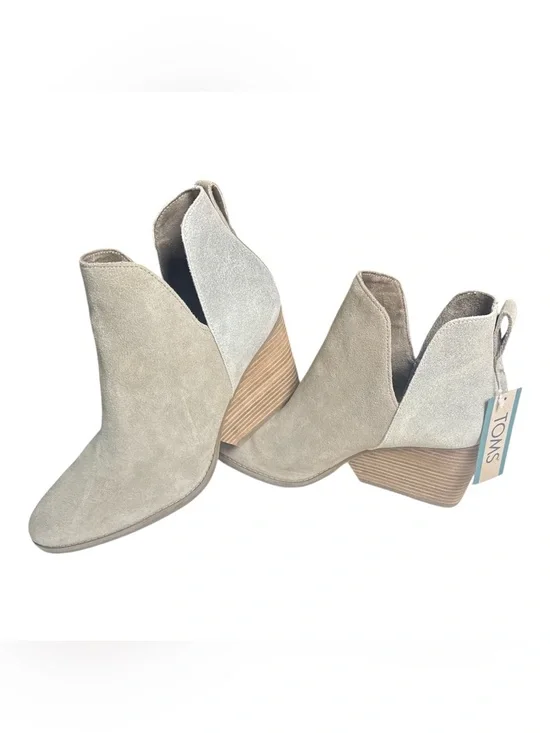 TOMS Eliza Suede Bootie - Dune Metallic Suede - Women’s 10 NWT