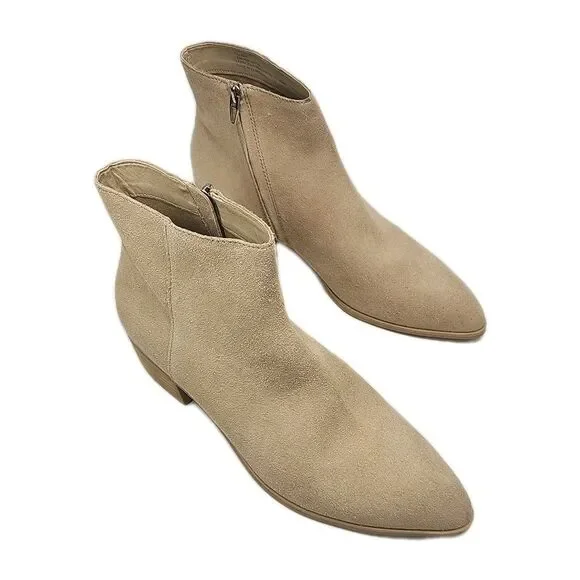Dolce Vita Avie Ankle Boots Women Size 11 Beige Dune Suede Leather 2