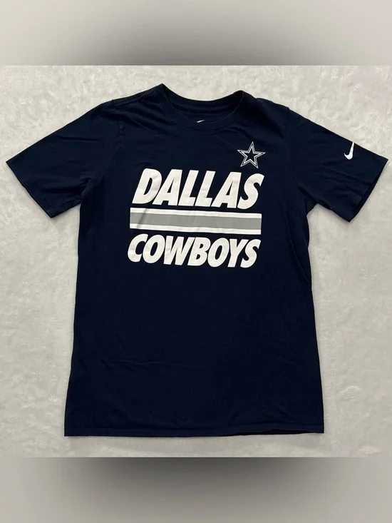 The Nike Tee Athletic Cut NFL Dallas Cowboys Blue Graphic T-Shirt Youth Size XL