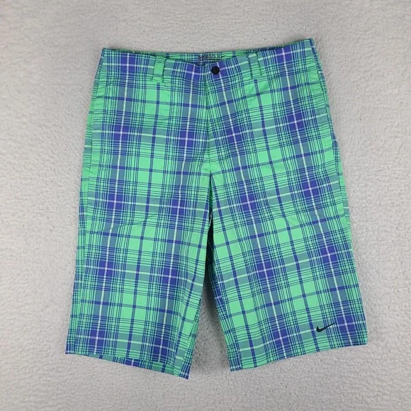 Nike Shorts Boys XL Blue Green‎ Plaid 11