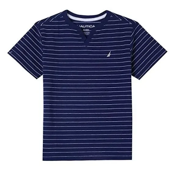 Nautica Boys' Short Sleeve Striped V-Neck T-Shirt