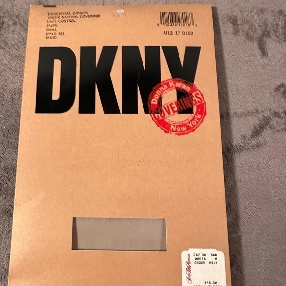 DKNY‎ Coverings Vintage 1989 Sheer Natural Coverage Lace Control Taupe 2-Pack S