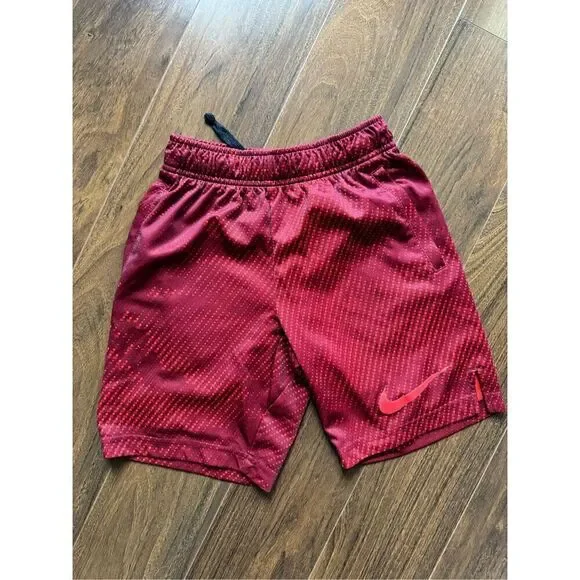 Nike boys S Dry Fit Red soccer shorts