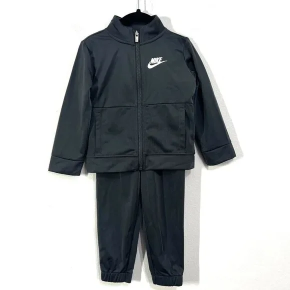 Nike Logo 2 Piece Set Black Zip Jacket & Pant Tracksuit Toddler 24M Gray‎ Baby