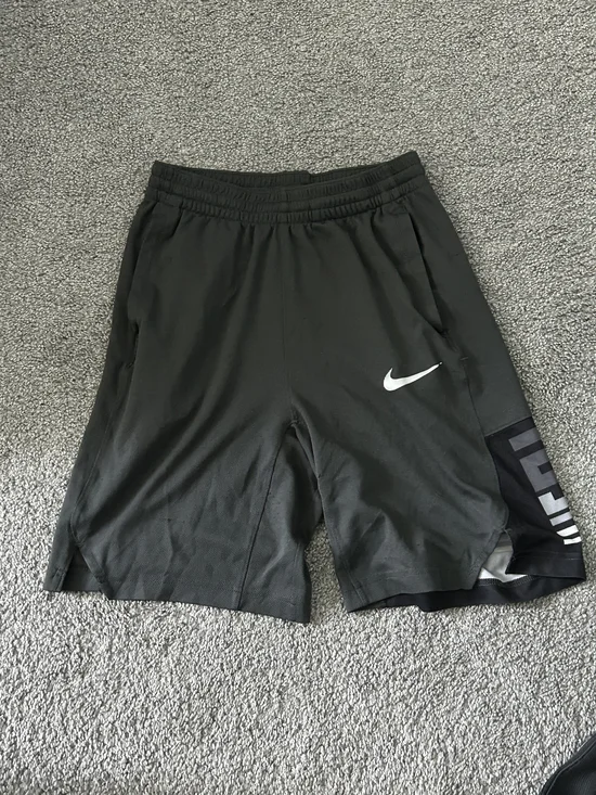 Nike Men’s Black Athletic Shorts with White Swoosh