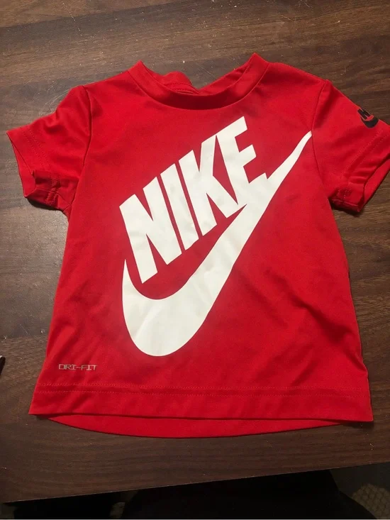 Nike Red Short-Sleeve Tee with White Logo
