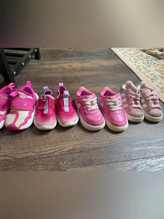 Nike Jordan & Adidas Kids Pink Sneakers bundle